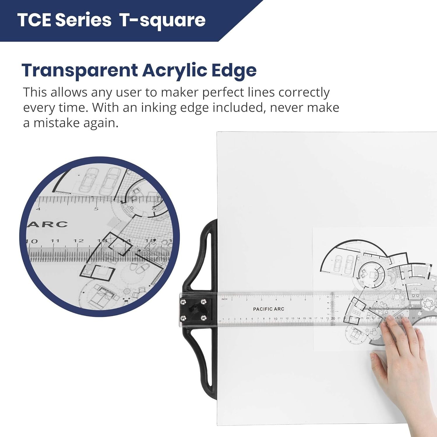 Transparent Acrylic T Square 36-Inch - Ideal for Accurate Technical Drawings