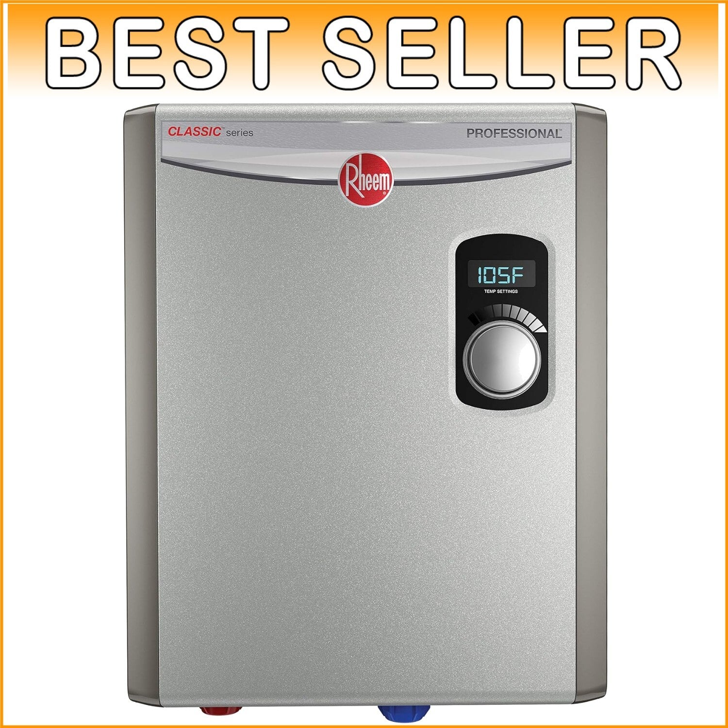 18kW Tankless Electric Water Heater - Endless Hot Water, Gray Stainless Steel