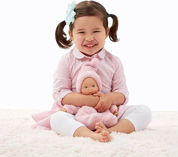 Light Skin Tone 12-Inch Baby Doll in Snuggly Pink Sleeper - Perfect Gift