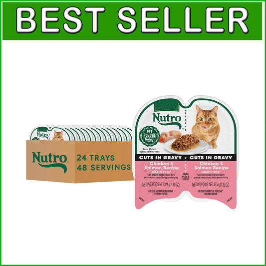 Grain-Free Chicken & Salmon Wet Cat Food - 24 Count Twin Pack for Adult Cats