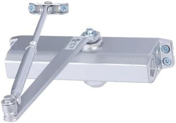 Adjustable Automatic Door Closer – Commercial Grade 3 Spring Hydraulic Silver