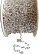 Load image into Gallery viewer, DIY 925 Sterling Silver Jewelry Making Chain - 3.5mm Cable Trace, 5ft Length
