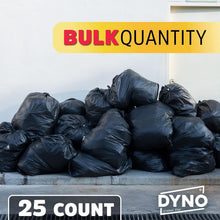 Load image into Gallery viewer, Durable 2 Mil Black Trash Bags - 25 Count for Industrial &amp; Residential Waste
