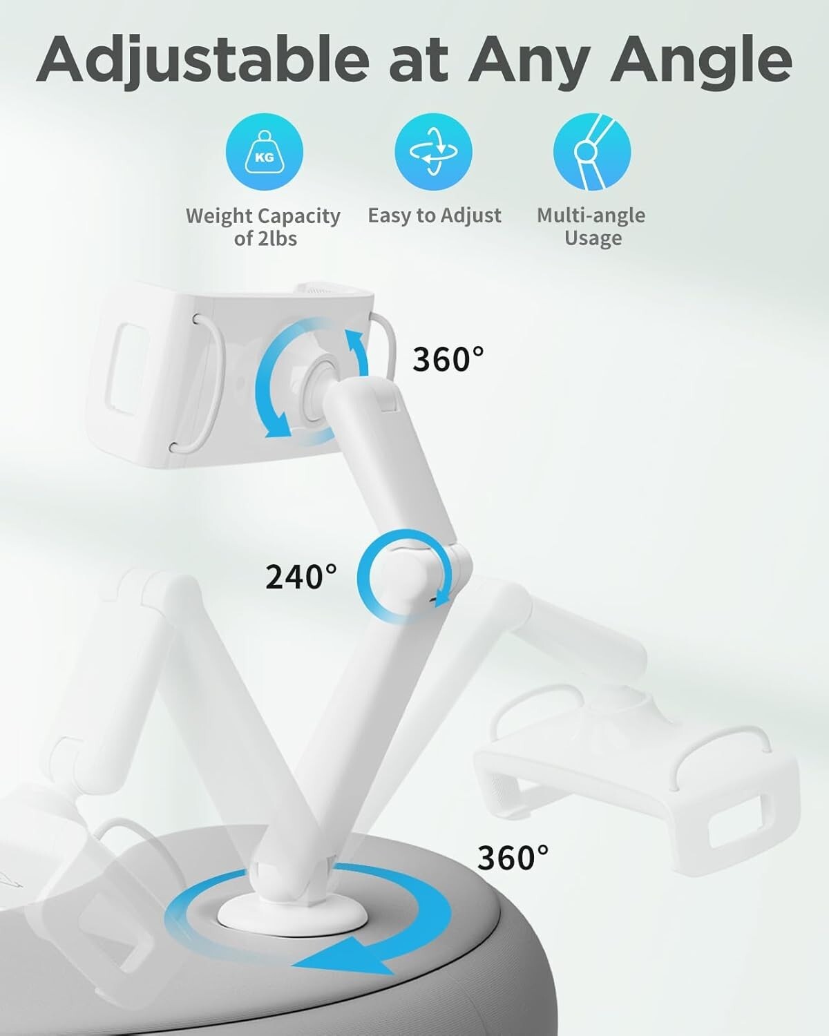 Flexible 360° Adjustable Tablet Stand Pillow - Compatible with iPhone and Kindle