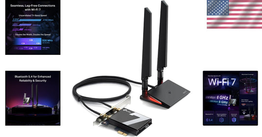 WiFi 7 BE9300 PCIe Card: Tri-Band Wireless & Bluetooth 5.4 for Powerful Desktops