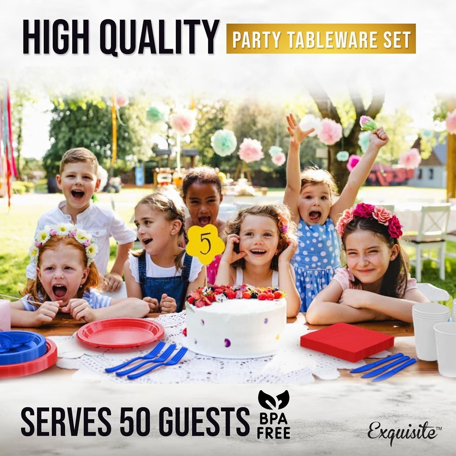 BPA-Free Patriotic Plates & Cups Set - 350 Pcs for Safe 4th Of July Celebrations