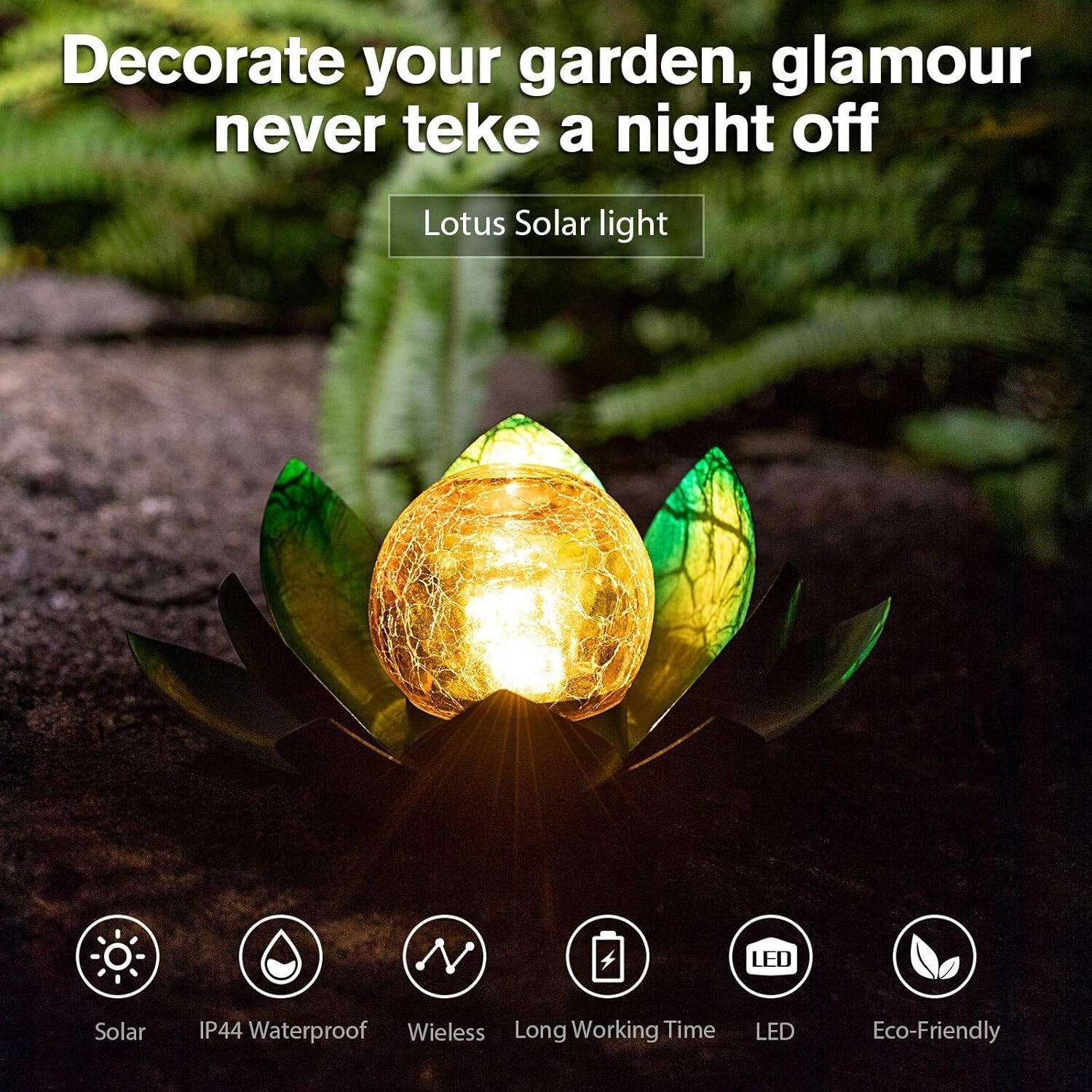 Charming Solar Lotus Garden Lights - 2-Pack Waterproof Tabletop Decoration