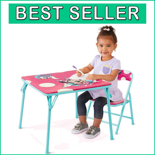 Colorful Disney Minnie Jr Activity Table Set with Chair for Kids Age 2-5