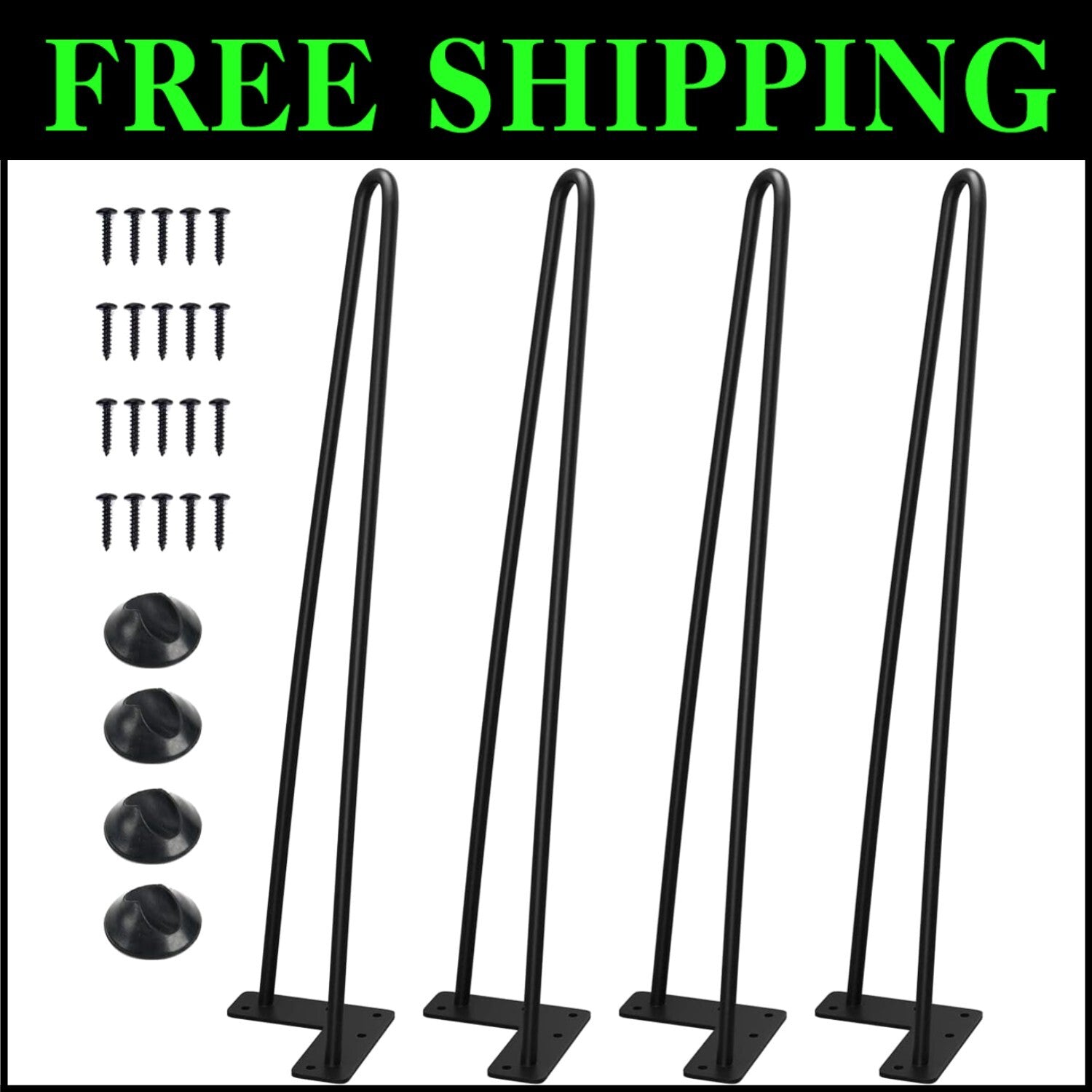 Versatile 20 Inch Hairpin Furniture Legs - Heavy Duty for Table & Bench Making