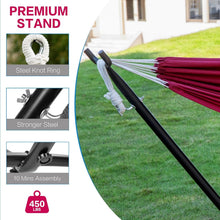 Load image into Gallery viewer, Portable Two-Person Hammock with Steel Stand - 450lb Capacity &amp; Cherry Color