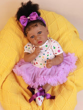 Load image into Gallery viewer, Lifelike 22.8-Inch Reborn Baby Doll - Soft Body African American Girl Toy Gift