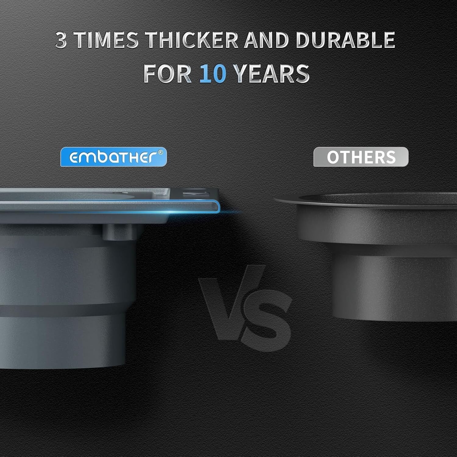 304 Stainless Steel Square Shower Drain: 12-Inch Drainage with Hair Strainer