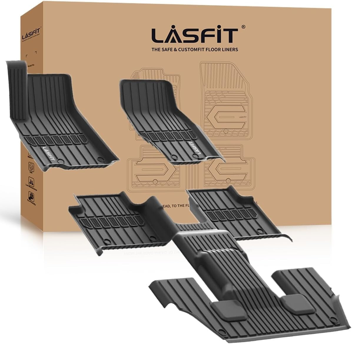 Custom Fit All-Weather Floor Mats for Jeep Grand Cherokee L 2021-2025, Black