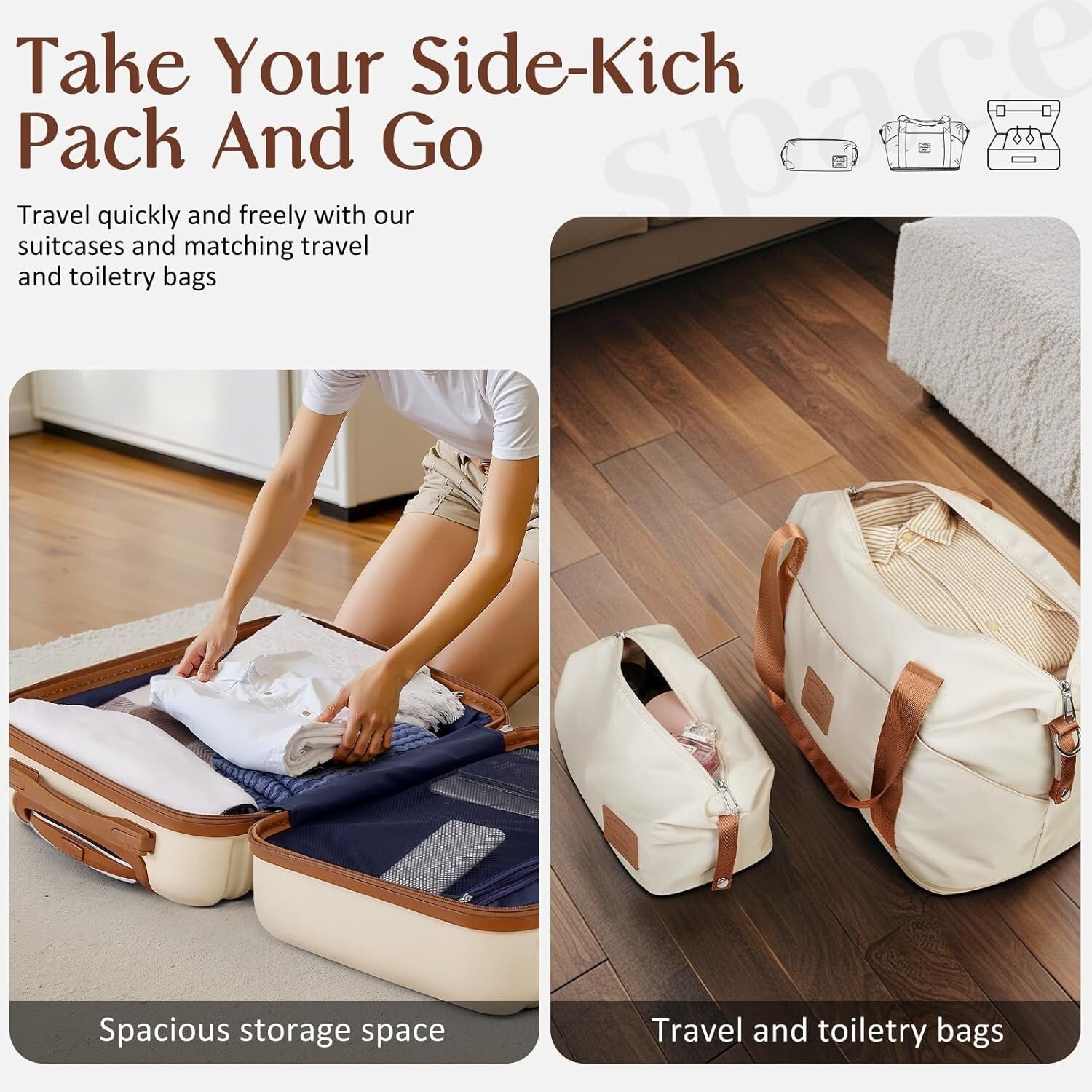 Durable 3-Piece Black Travel Set with TSA Lock & Organized Interior Pockets