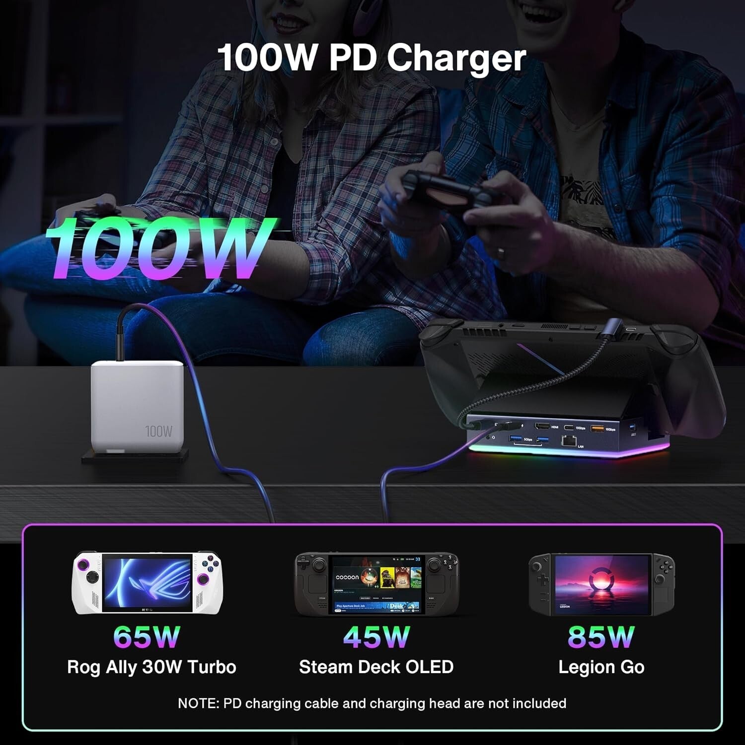 Ultimate 14-in-1 Dock with Fast 100W Charging & 4K Display for Gaming Consoles