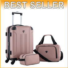 Load image into Gallery viewer, Chic Chicago Rose Gold Hardside Luggage Set - Expandable, 95 Liters of Capacity