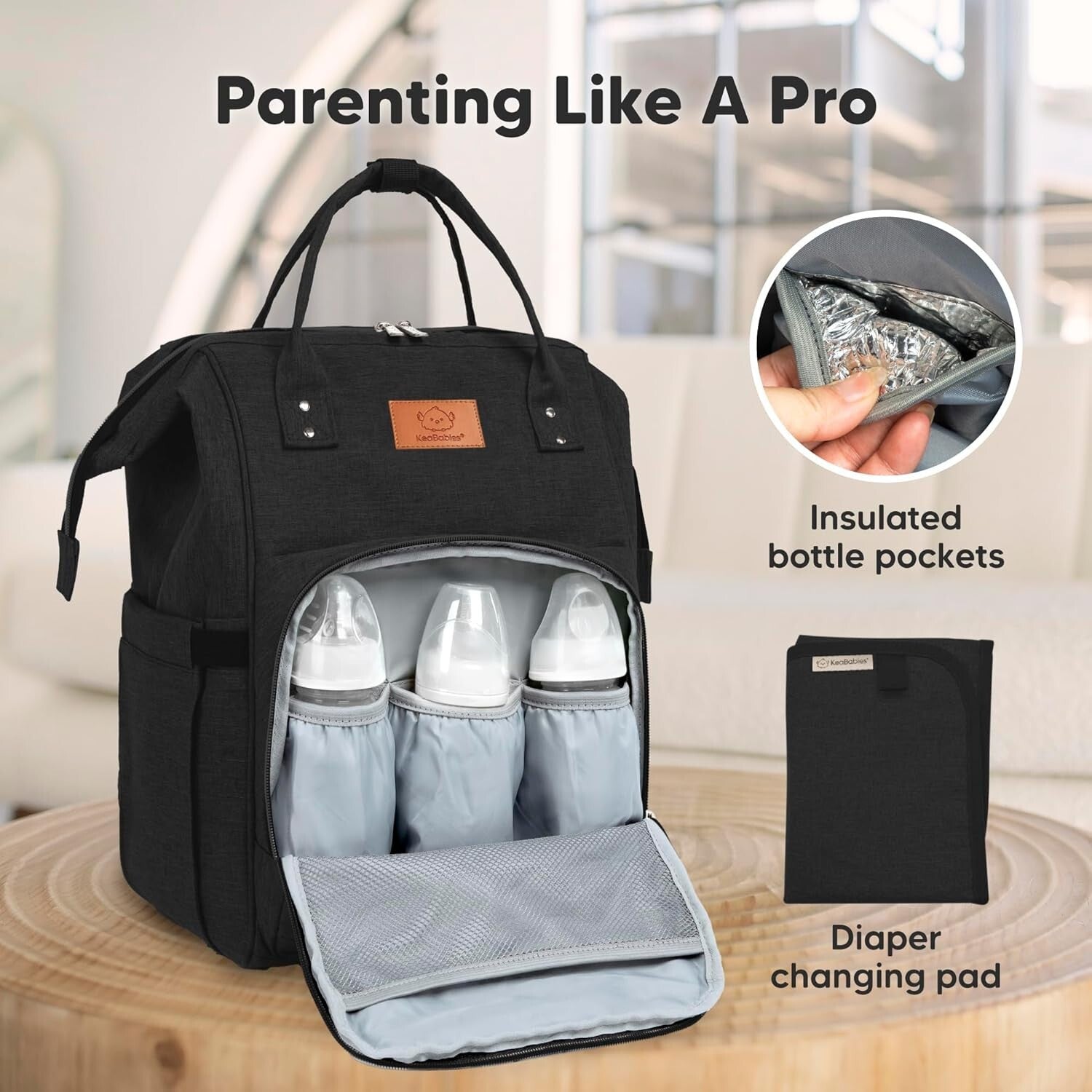 Durable Water-Resistant Diaper Backpack - Spacious and Hands-Free for Parents
