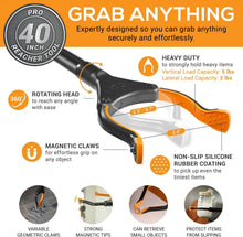 Load image into Gallery viewer, Lightweight 40-Inch Grabber Tool with Rotating Head for Safe Pickup - 2 Pack