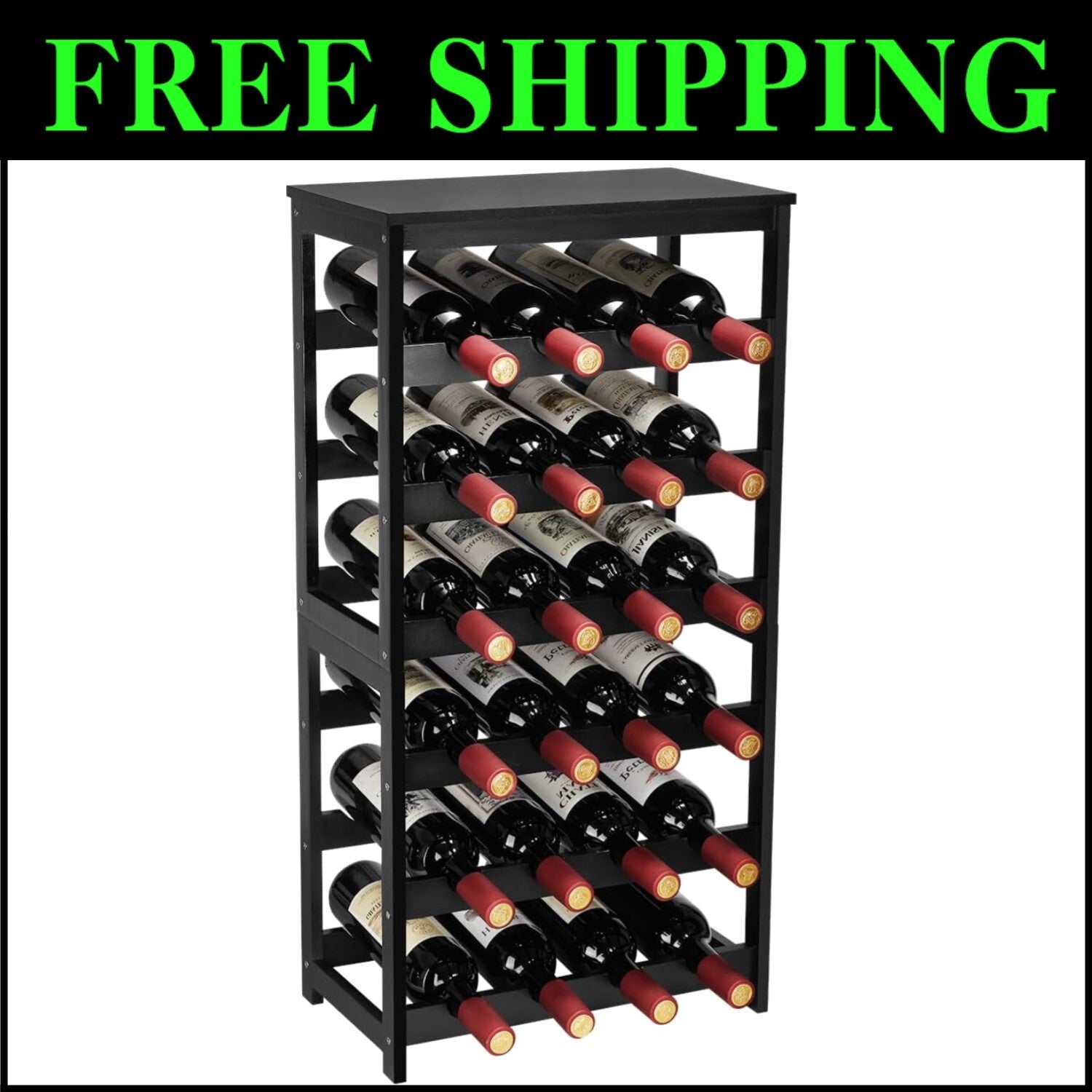Versatile 6-Tier 24-Bottle Wine Rack: Perfect for Home Bars and Dining Rooms
