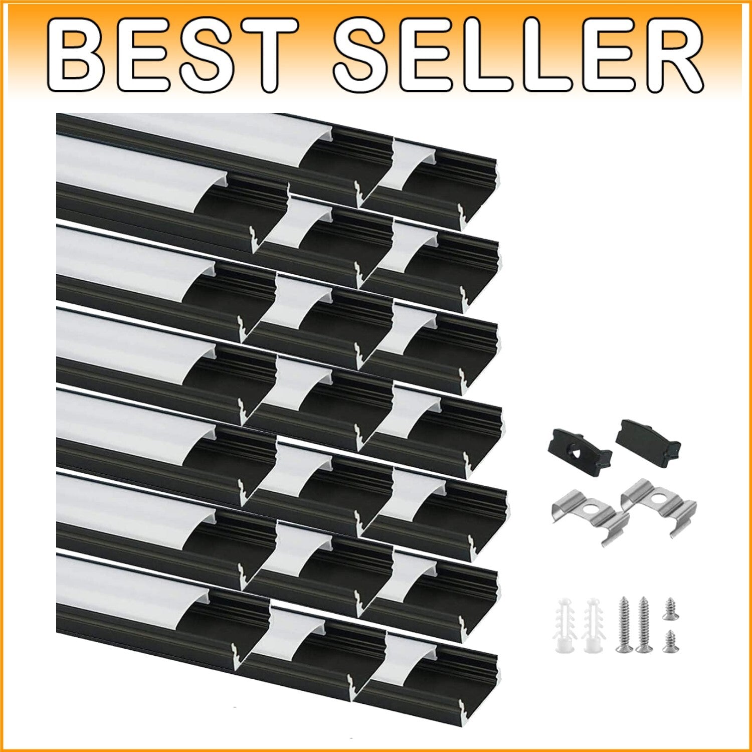 20-Pack Customizable 3.3Ft Black LED Aluminum Channels for Easy Installation