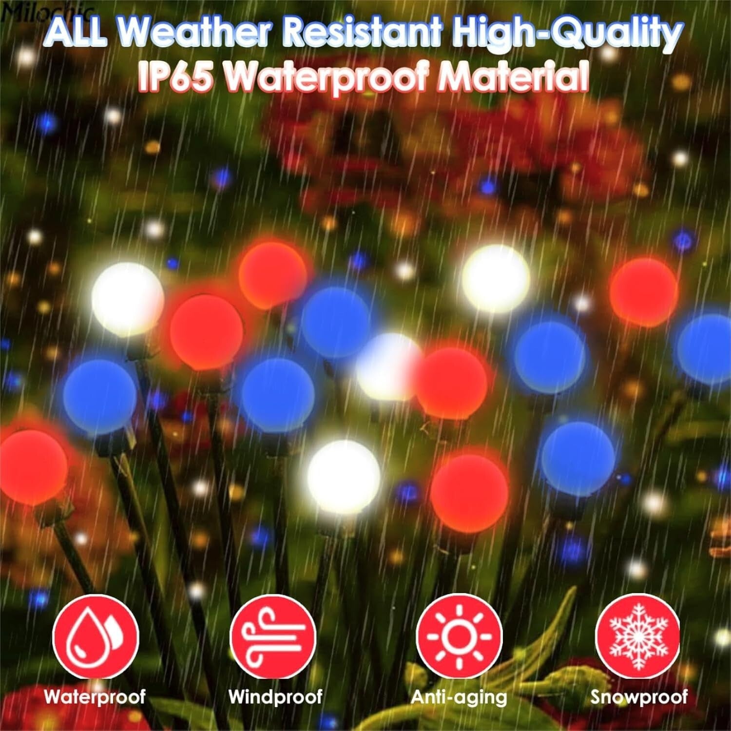 Brighten Your Garden with Solar 4th of July Lights - 8 Durable LED Decorations