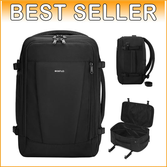 Functional Travel Backpack with Luggage Sleeve & Expandable Water Bottle Pocket