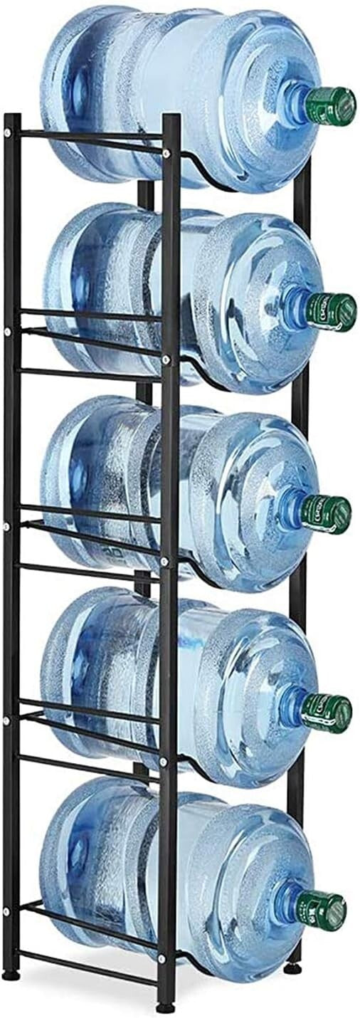 5-Tier Heavy Duty Stainless Steel Water Cooler Jug Rack for Organized Storage