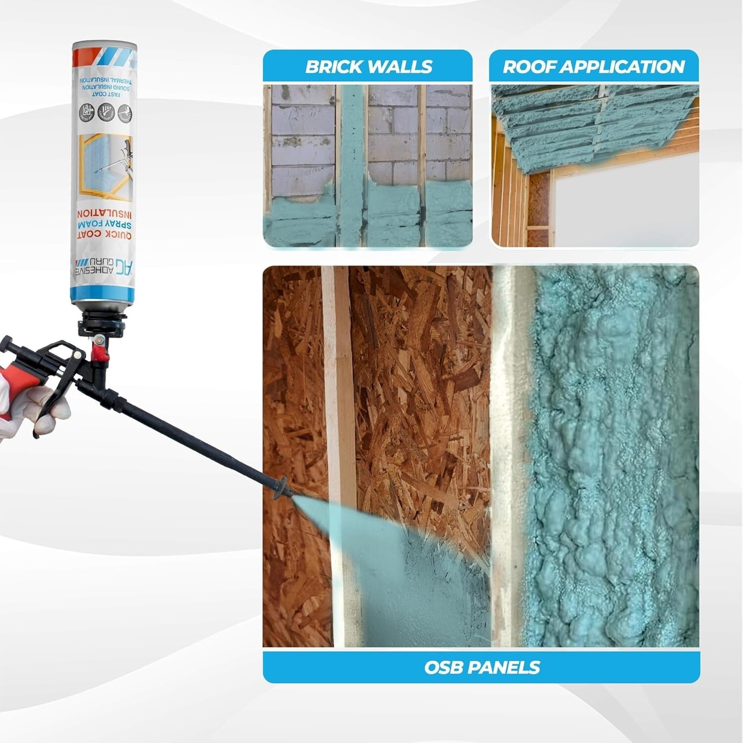 12-Pack Heat Insulation Spray Foam - Fast Curing Polyurethane for All Projects