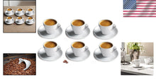 Load image into Gallery viewer, Classic Italian White Porcelain Espresso Cups Set of 6, 2 oz. - Durable &amp; Ele...