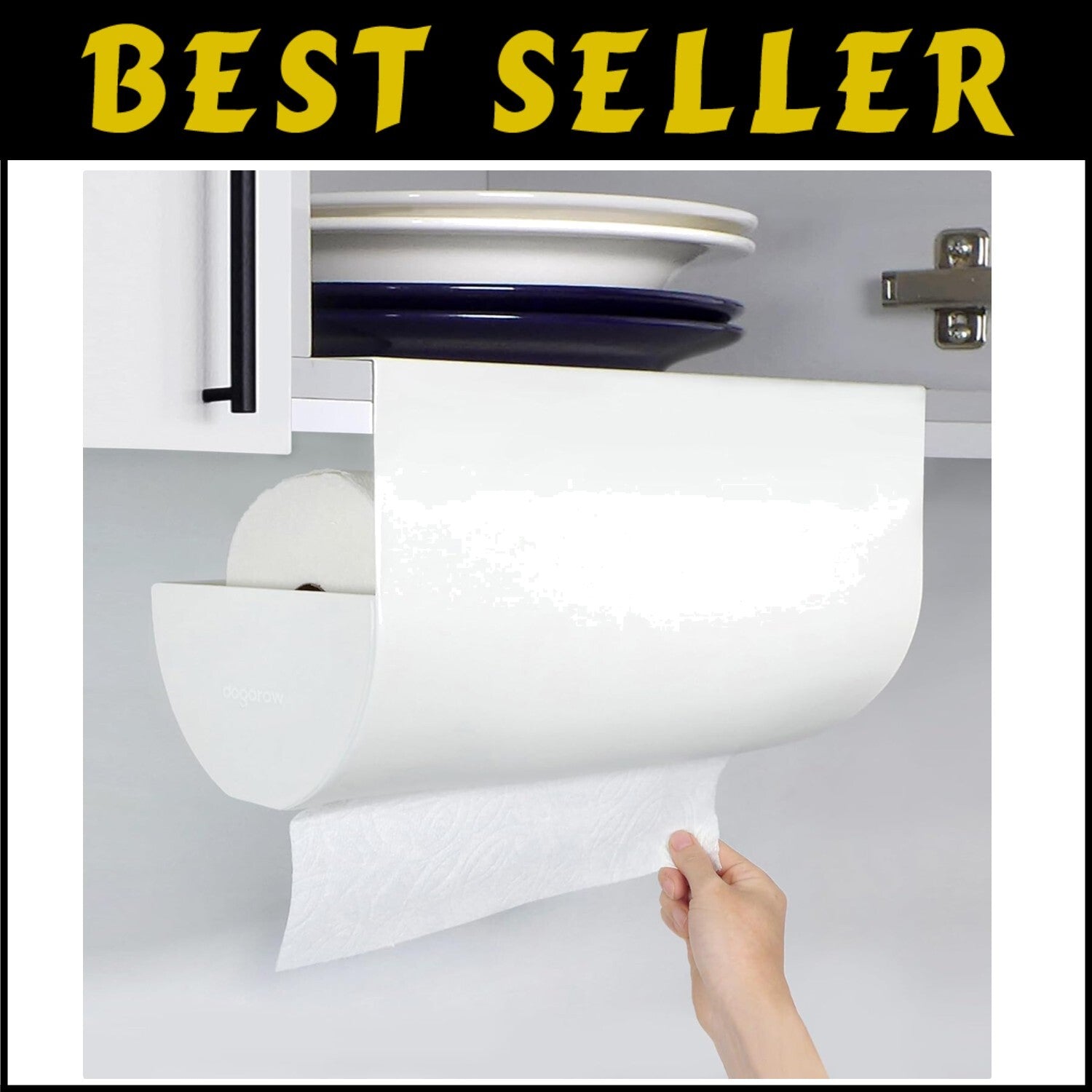 Elegant Under Cabinet Paper Towel Holder - Space-Saving Self-Adhesive Design