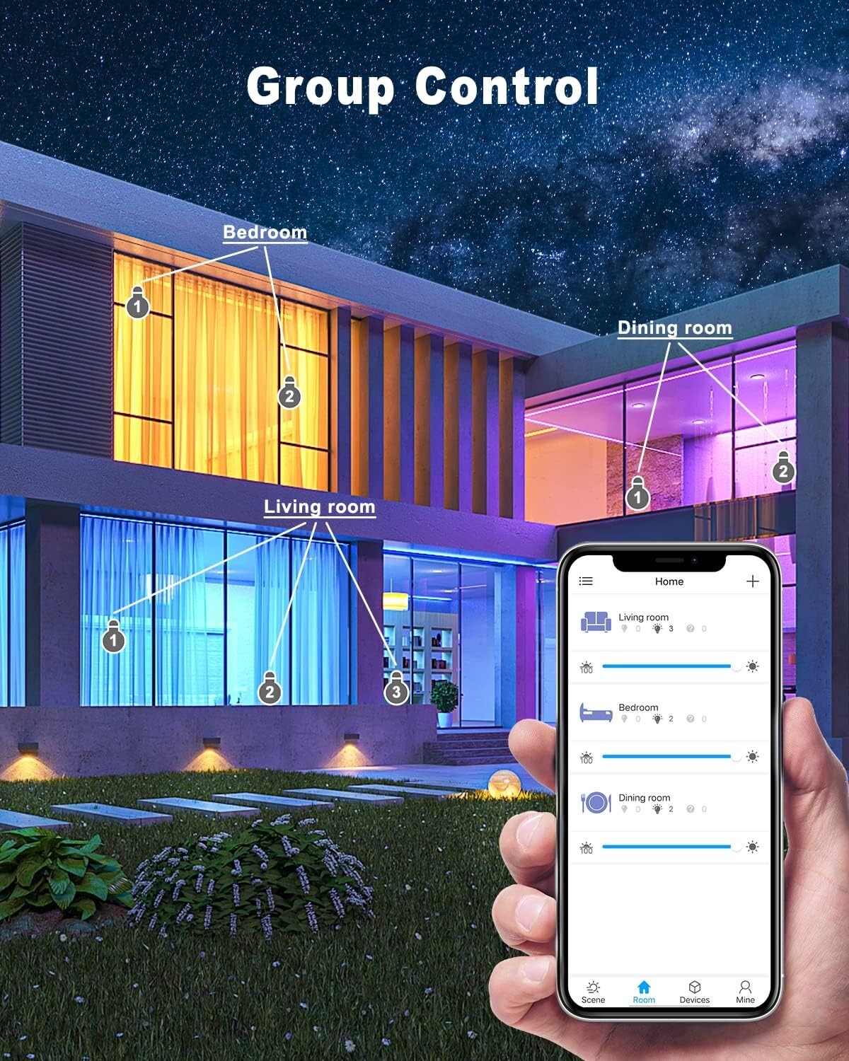 4-Pack Under Cabinet Smart Puck Lights - Adjustable Colors & Remote Control