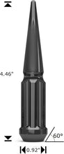 Load image into Gallery viewer, Professional Grade M12x1.25 Black Spike Lug Nuts - 25 Pack with Installation Key