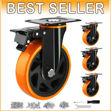 Load image into Gallery viewer, Versatile Heavy-Duty 6-Inch Caster Wheels for Furniture &amp; Workbench - Set of 4