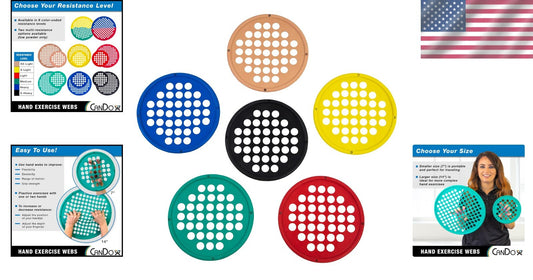 7'' Color-Coded Hand Therapy Device for Rehabilitation - Lightweight & Durable
