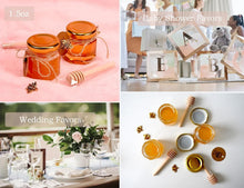 Load image into Gallery viewer, Personalized Mini Honey Jars with Dipper - 1.5oz for Weddings &amp; Baby Showers