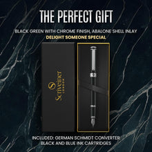 Load image into Gallery viewer, Stunning Green Black Luxury Fountain Pen - Smooth Writing, Gift Box Included