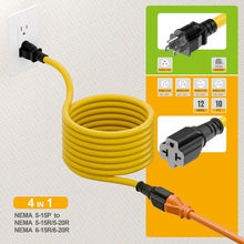 Load image into Gallery viewer, Heavy-Duty 10FT NEMA 5-15P to Multiple 15/20A Adapter Cable for Safe Power Use