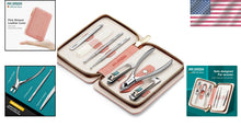 Load image into Gallery viewer, Compact Women's 7-in-1 Personal Care Manicure Kit with Stainless Steel Tools