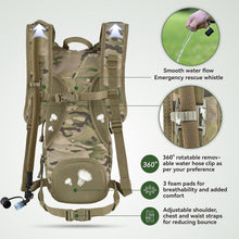 Load image into Gallery viewer, 3L Tactical Hydration Pack - High-Durability Nylon Daypack for Hiking &amp; Biking
