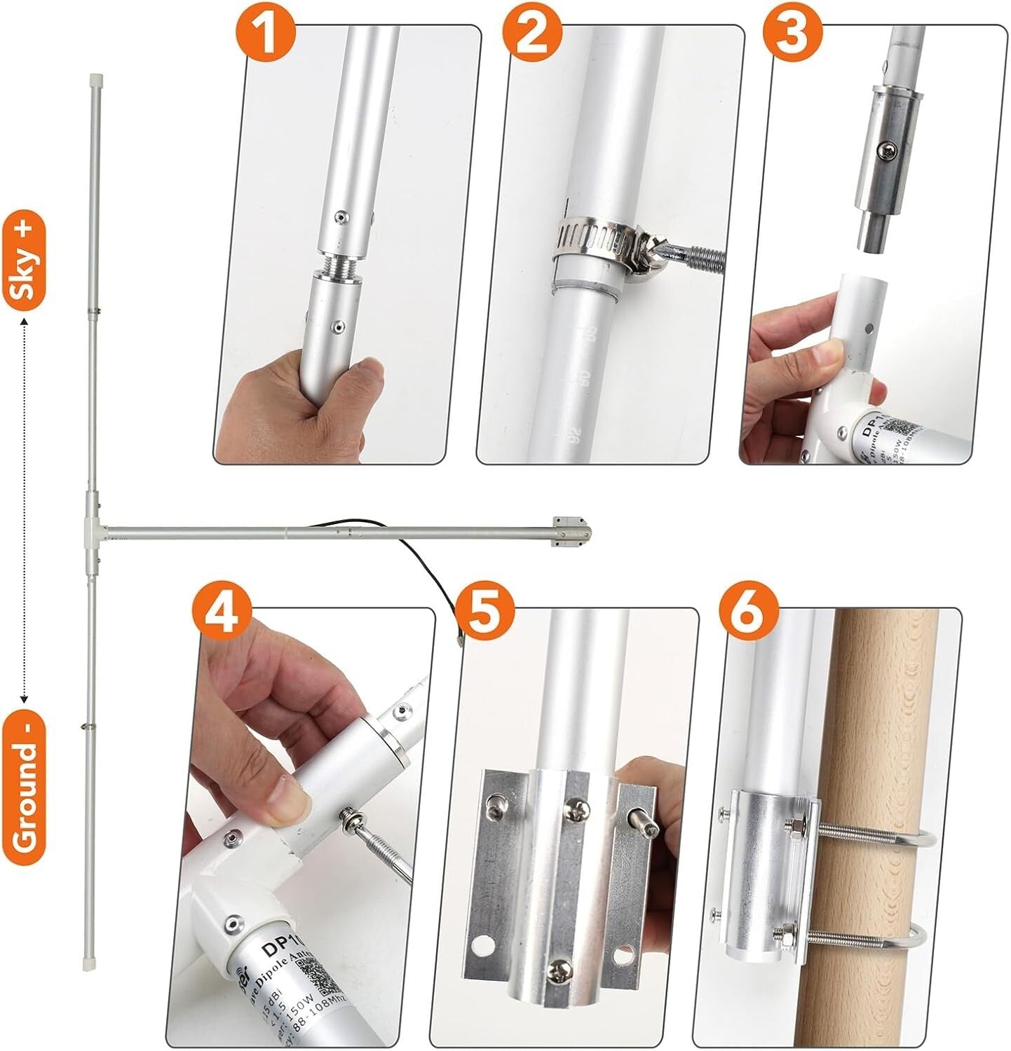 1/2 Wave Dipole Antenna for 87-108MHz Broadcasting - 150W Paragon Performance