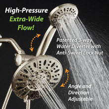 Load image into Gallery viewer, Luxurious 6-Setting Rainfall &amp; Handheld Shower Combo - Easy Install in Nickel