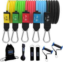 Load image into Gallery viewer, Adjustable Resistance Bands Set with Patented Snap Tech - Safe &amp; Durable Workout
