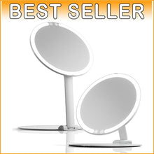Load image into Gallery viewer, 8" Foldable Makeup Mirror with LED Light - Perfect Travel Beauty Essential