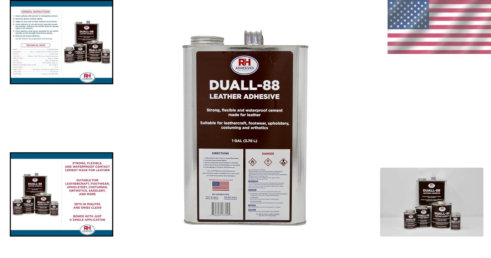 1 Gallon Duall-88 Leather Adhesive - All-Purpose Neoprene for Crafting & Repairs