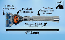 Load image into Gallery viewer, Stylish Flex Ball Razor with 5 Blades &amp; Knurled Handle for Effortless Shaving