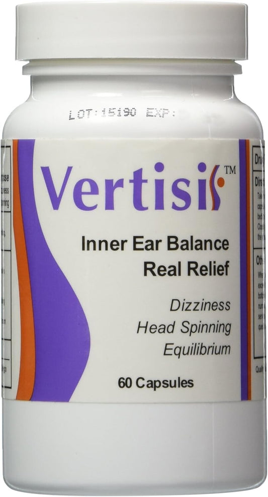 Natural Vertigo Relief Capsules - 60 Non-Drowsy Softgels for Dizziness & Balance