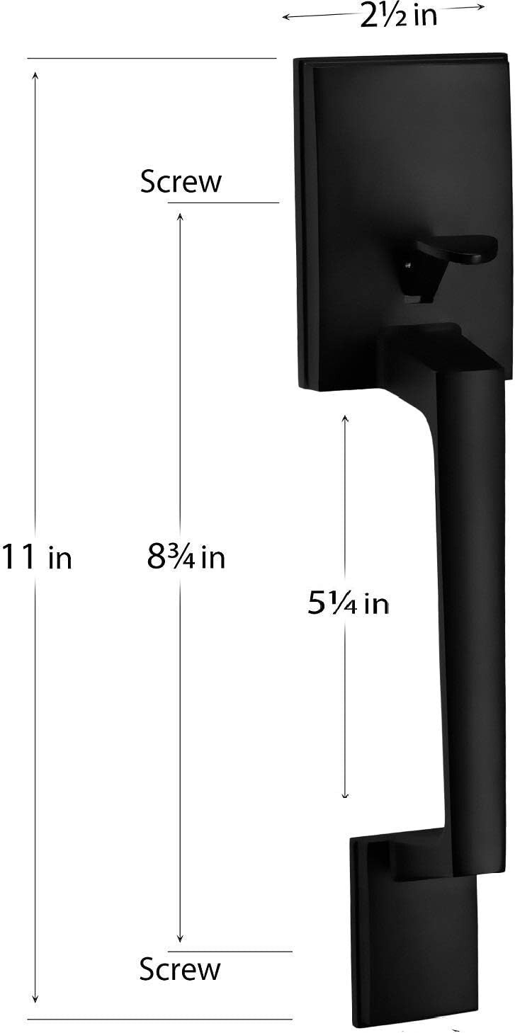 Durable Reversible Lever Handle Set with Matte Black Finish for Secure Entrances