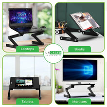 Load image into Gallery viewer, WorkEZ Portable Laptop Stand with Cooling Feature - Adjustable Height Desk Riser