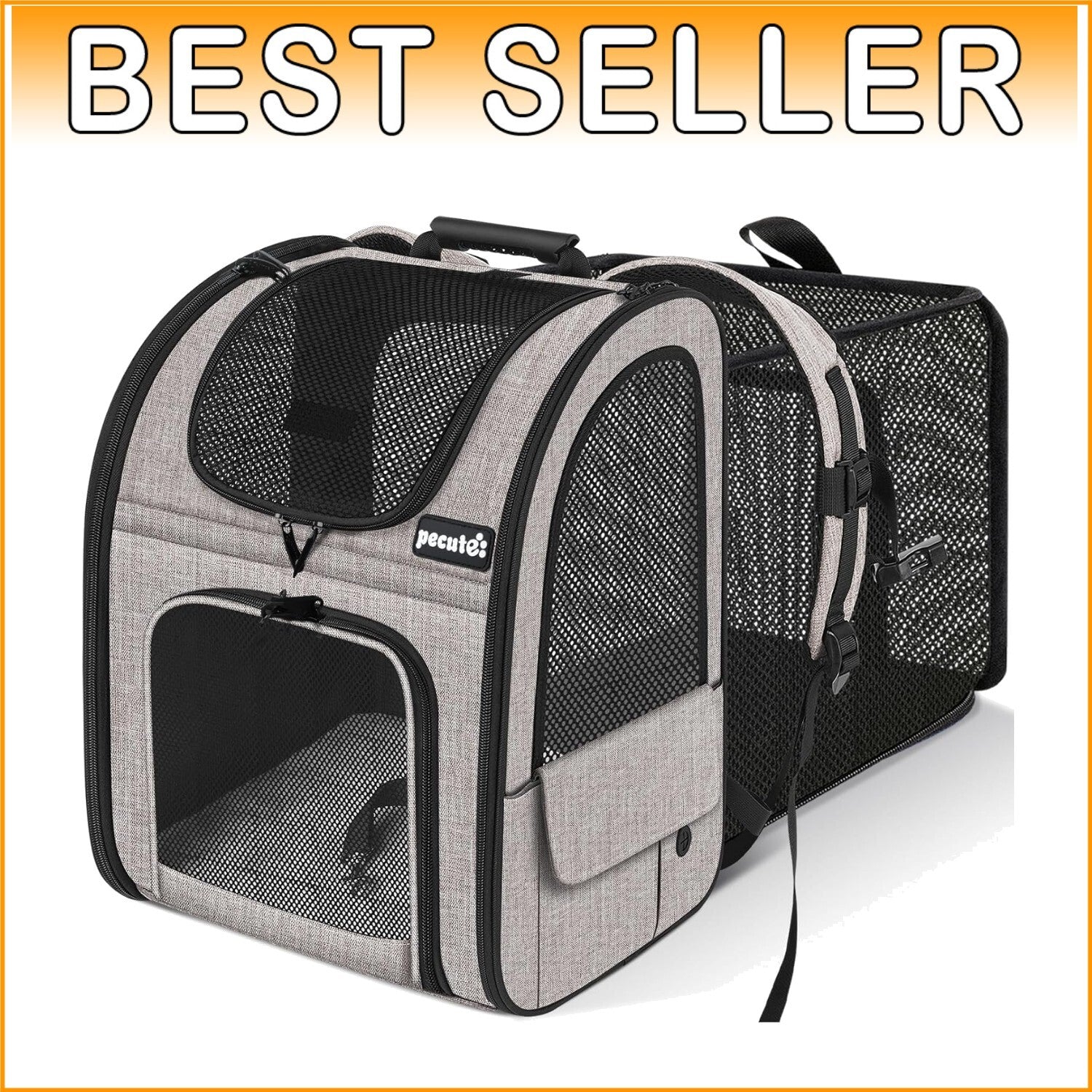 Stylish Expandable Pet Backpack with 4 Entrances for Easy Access & Ventilation