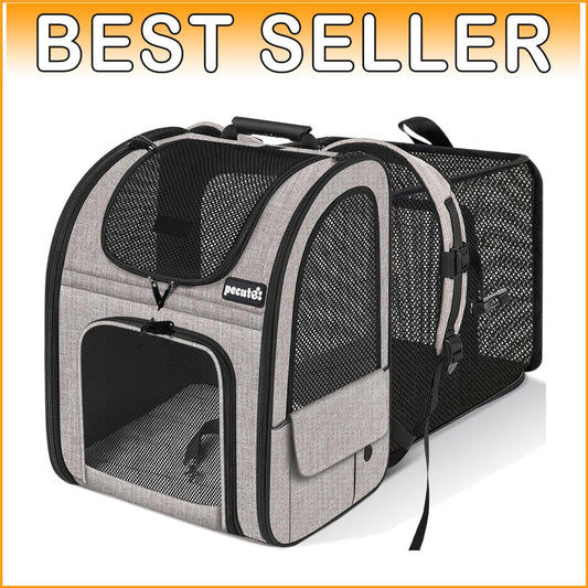 Stylish Expandable Pet Backpack with 4 Entrances for Easy Access & Ventilation